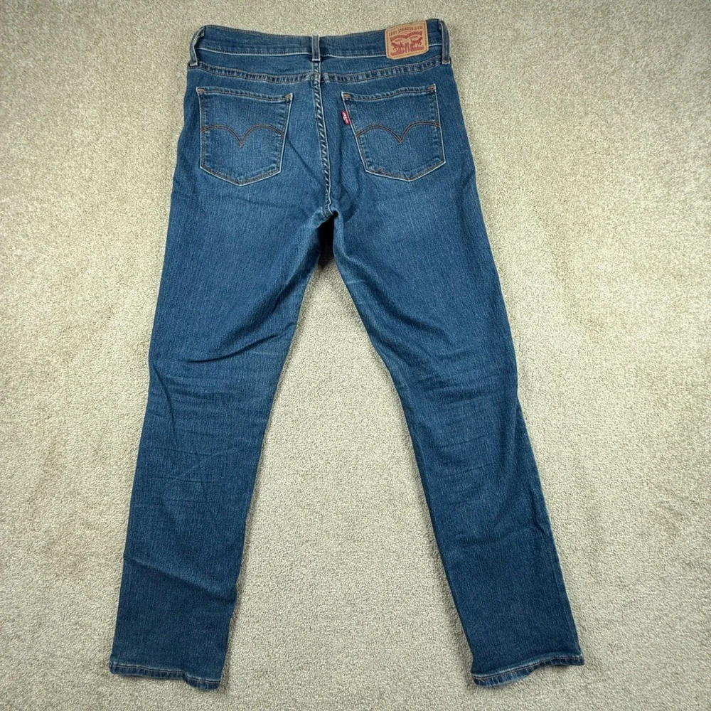 Levis 314 Shaping Straight Jeans Womens 30 Medium Wash Denim Blue Pants